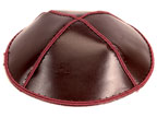 burgundy leather kippot